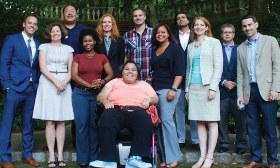 Alicia Day with other members of the Frazer board
