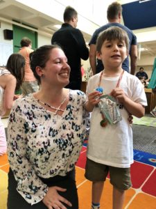 Ms. Caitlin and Pre-K student (now kindergartener) Hank