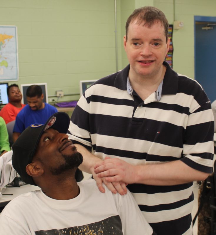 Eric Bryant (L) with Justin (R), a participant in Frazer’s Adult Program
