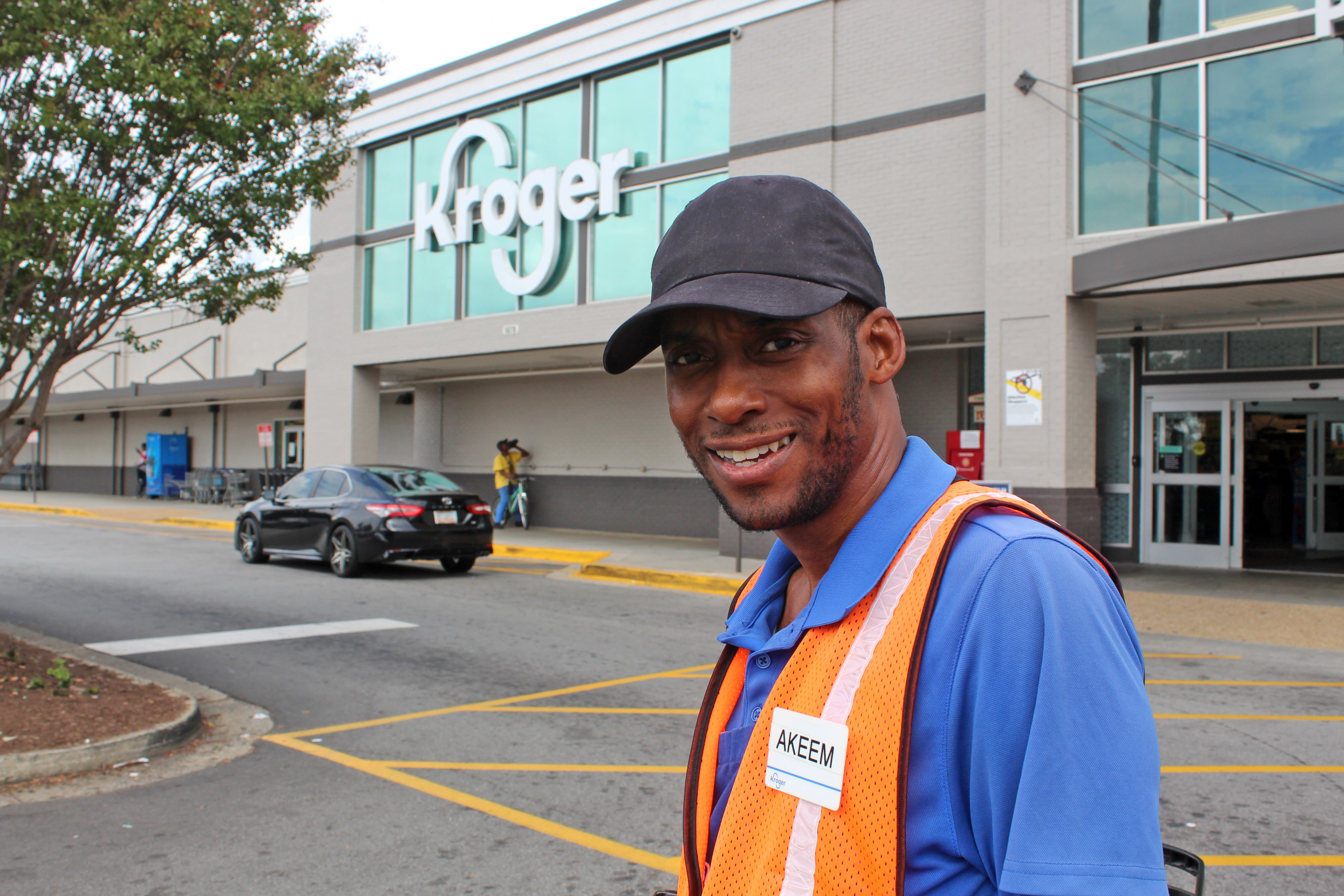 Akeem Powell loves working at Kroger.