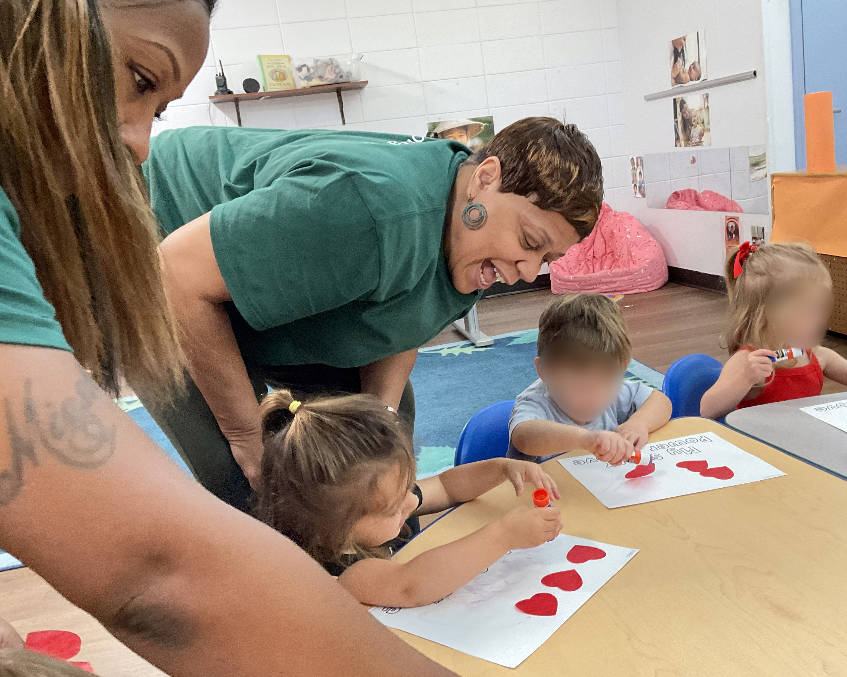 Cathy leading an art project — “My Super Power is Love”