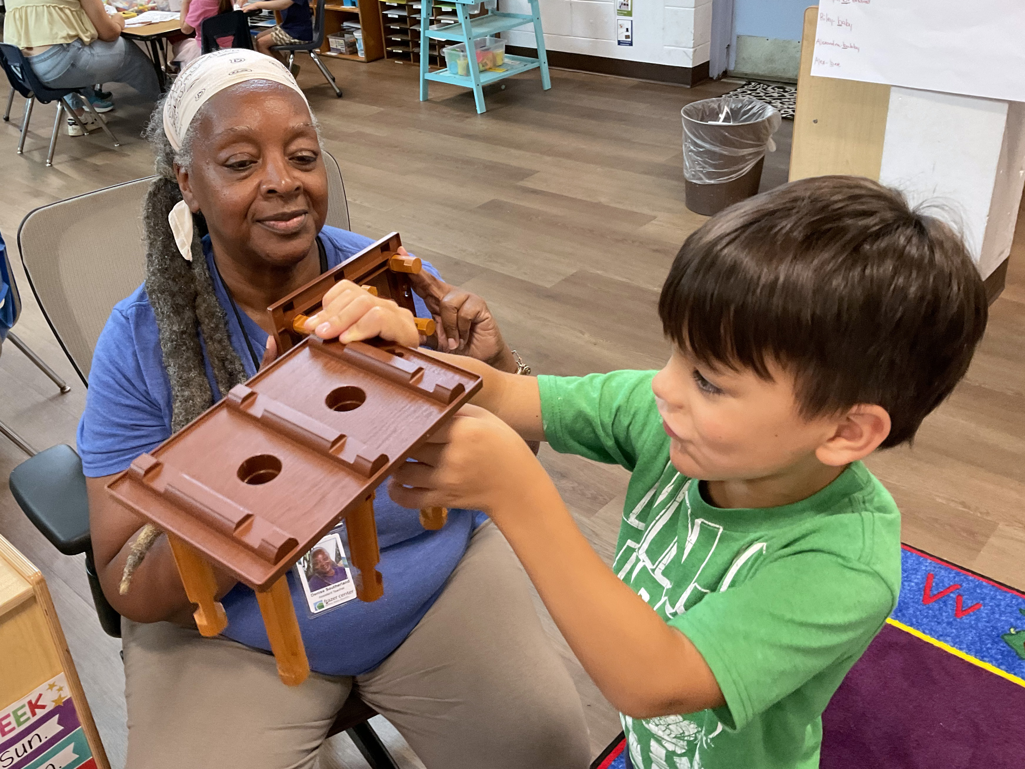 Denise encouraging a student's imagination
