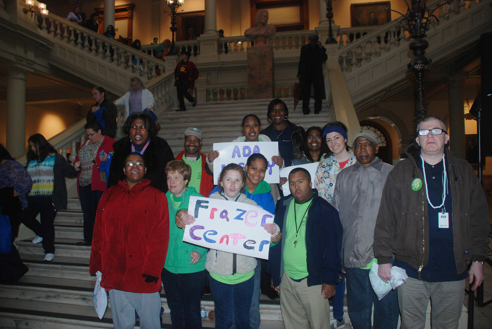 Participants of Frazer's Adult Program at the Gold Dome for Disability Day