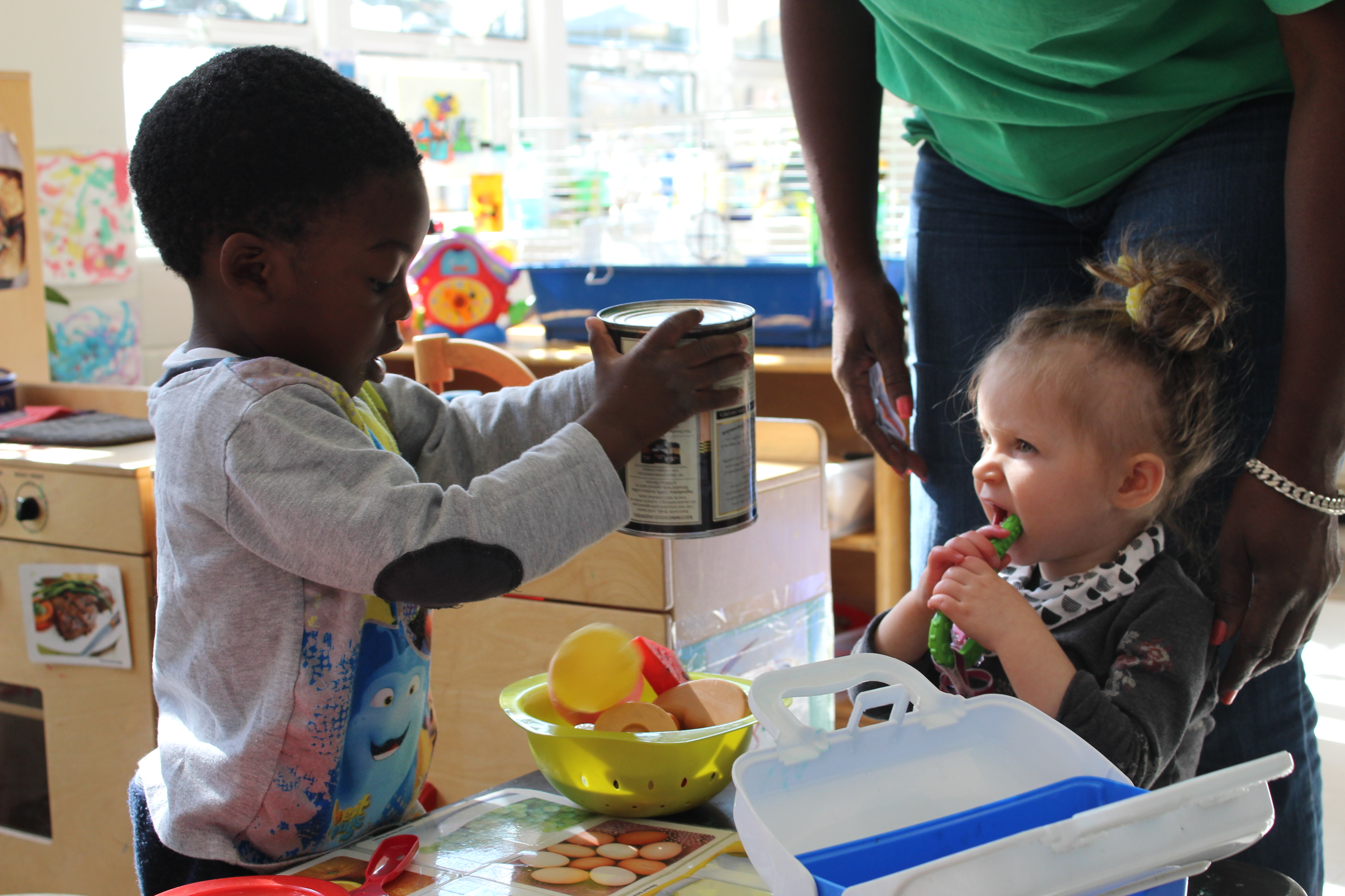 Playing in the classroom kitchen