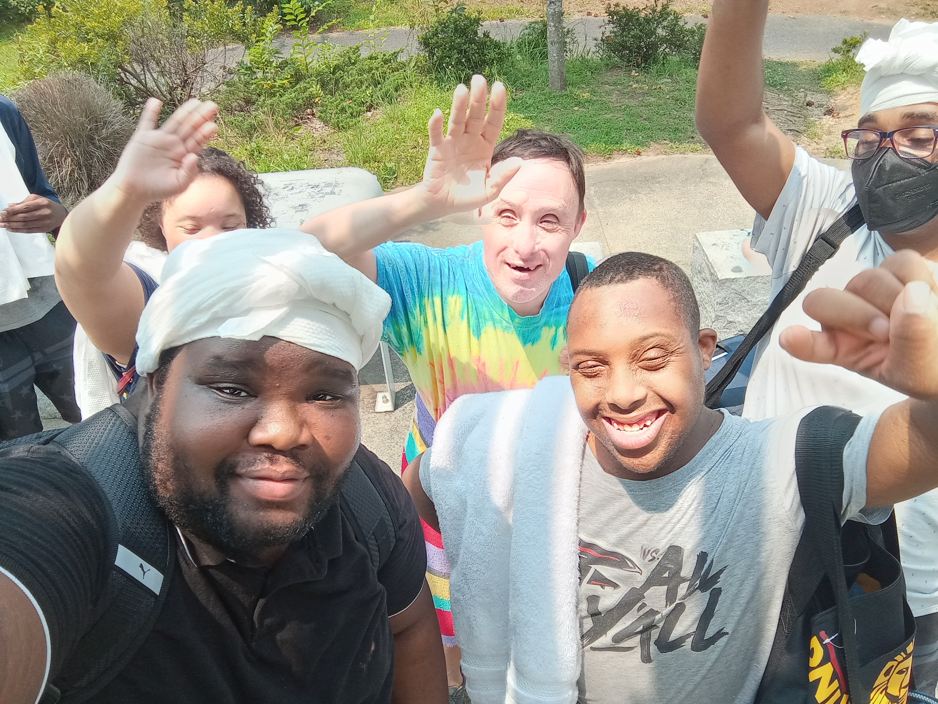 Frazer Center adult participants and staff enjoy being out and about.