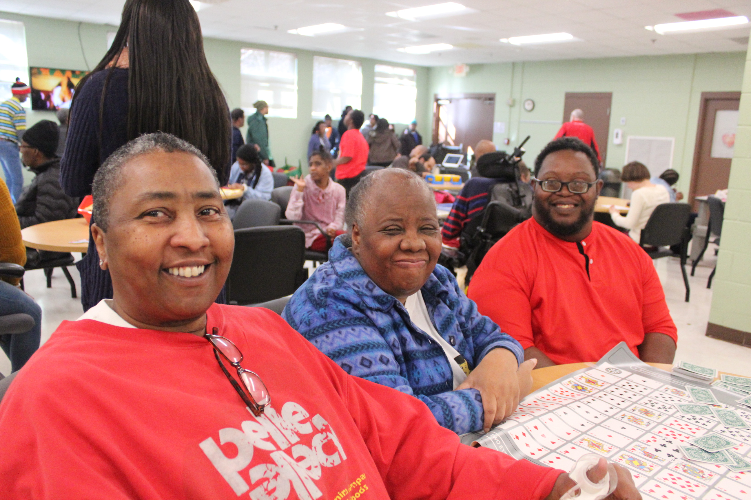 Theresa with Tangela and Maurice, Adult Program participants