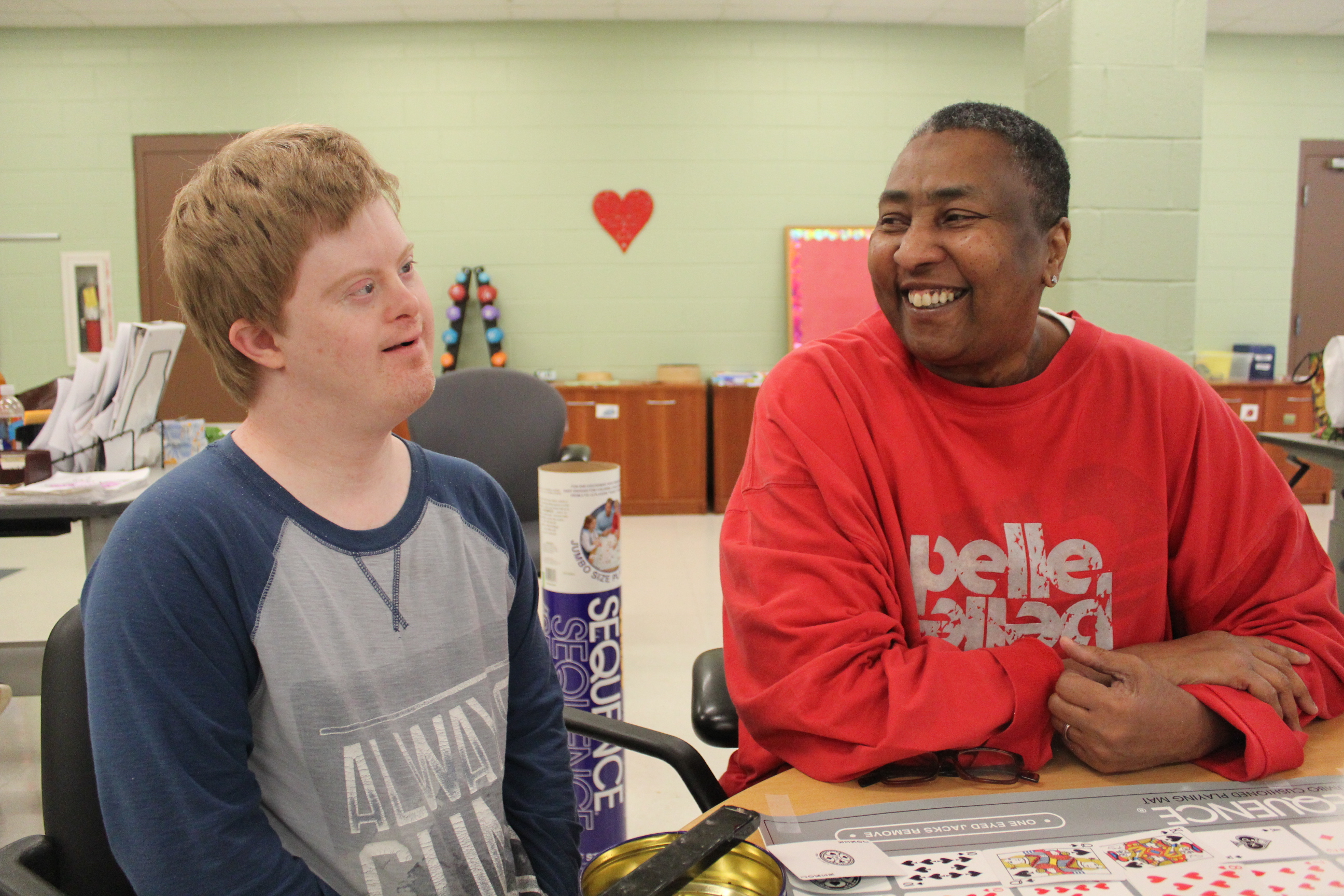 Theresa (R) and David, Adult Program participant