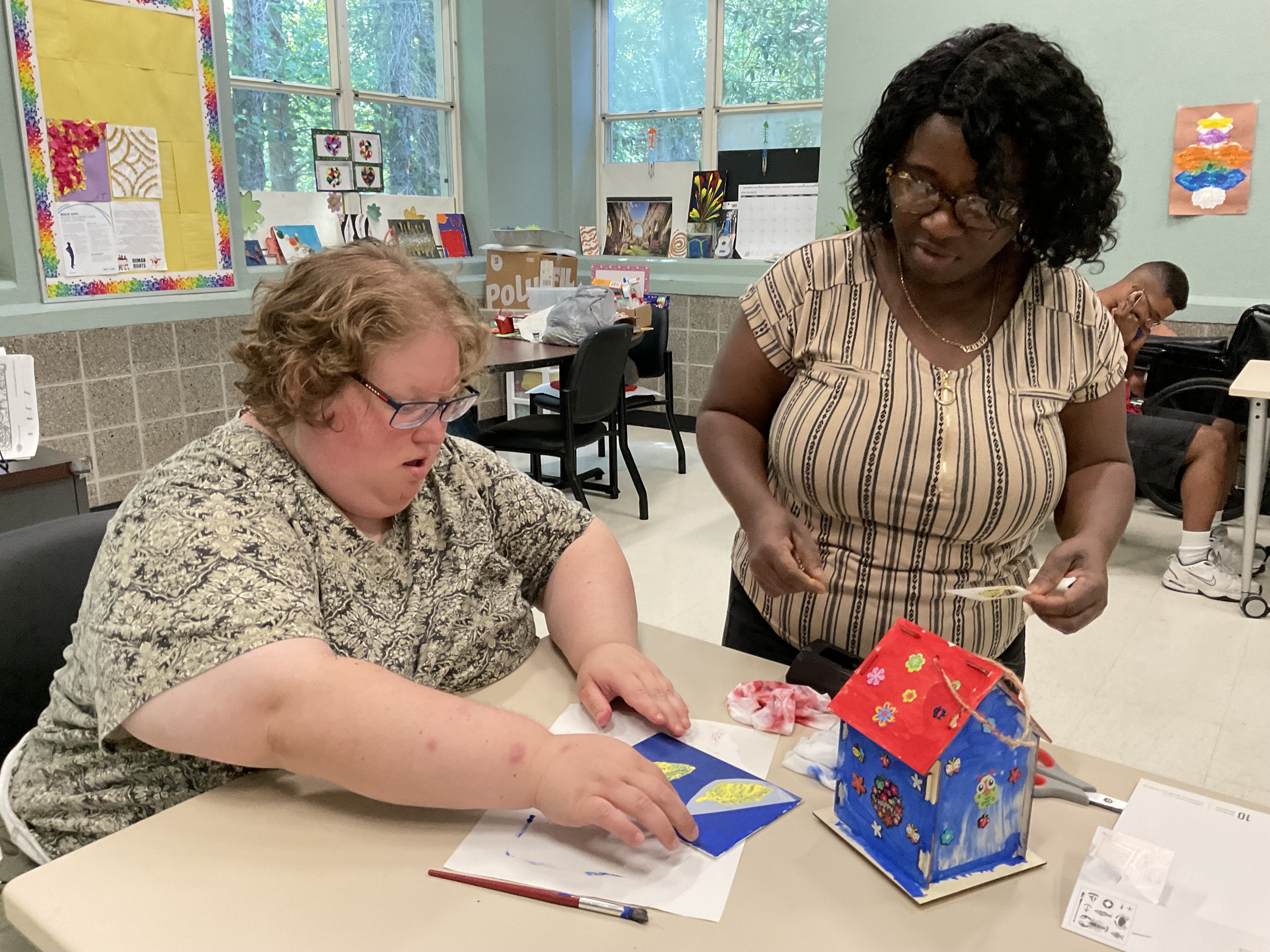 DSP June loves to make art with adult participants.