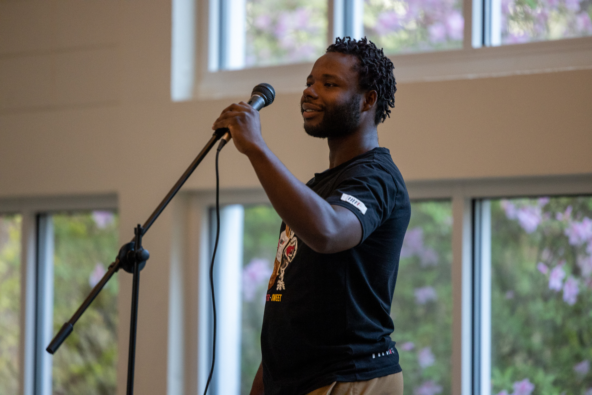 One of L’Arche’s Open Mic Night performers (Photo Credit: L’Arche Atlanta)