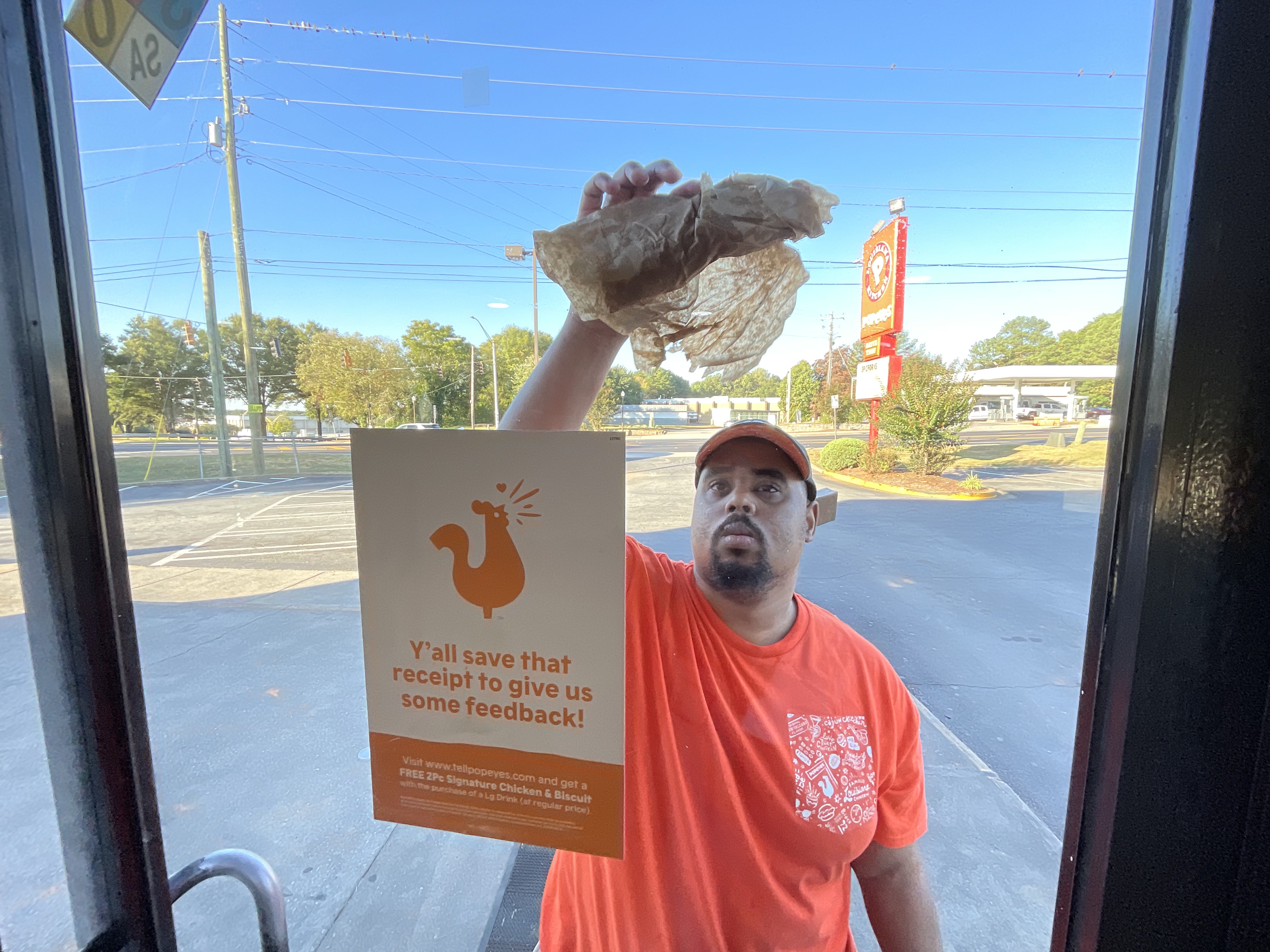 Matthew on the job at Popeyes